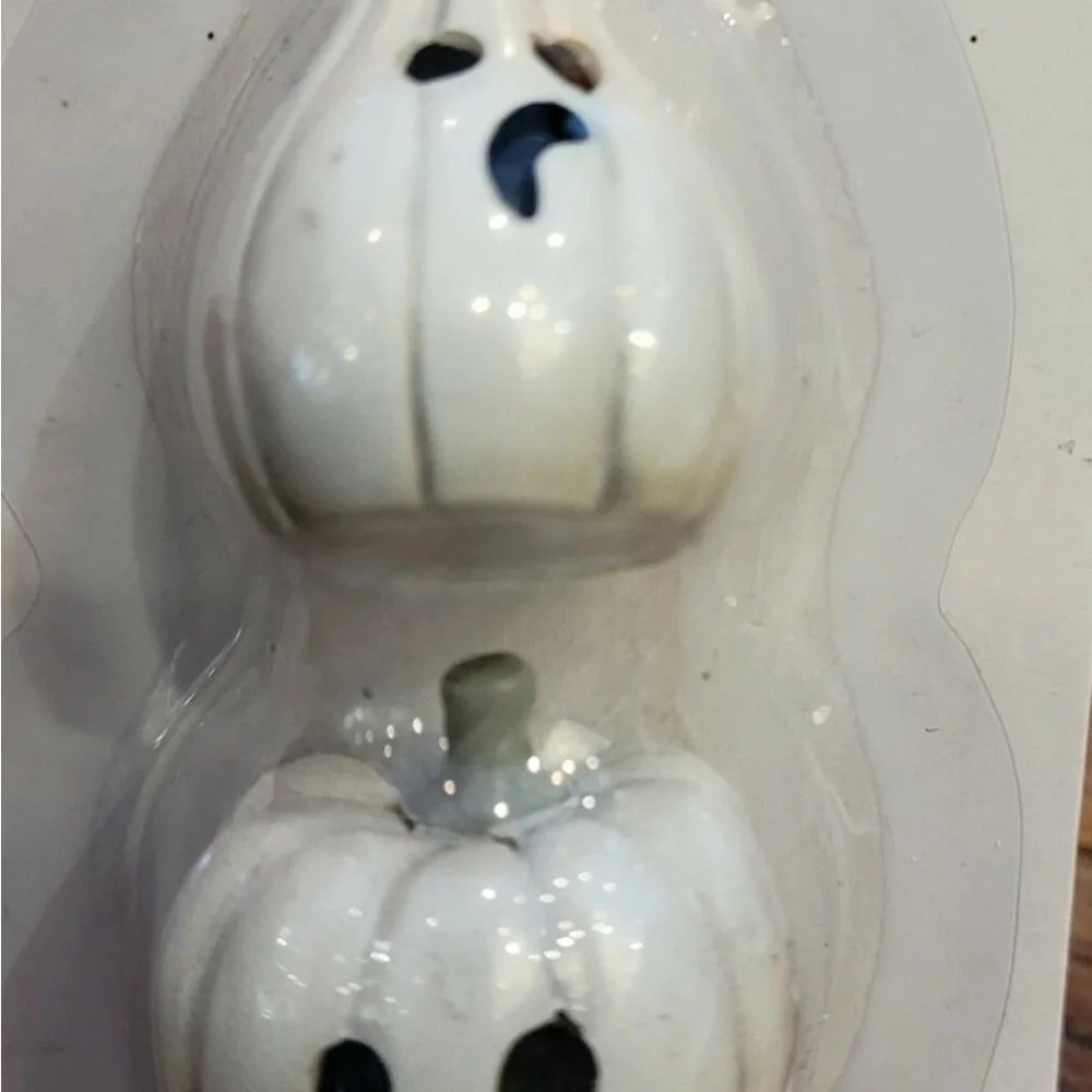 Ashland Halloween Ghostly White Mini Pumpkins lot of 2